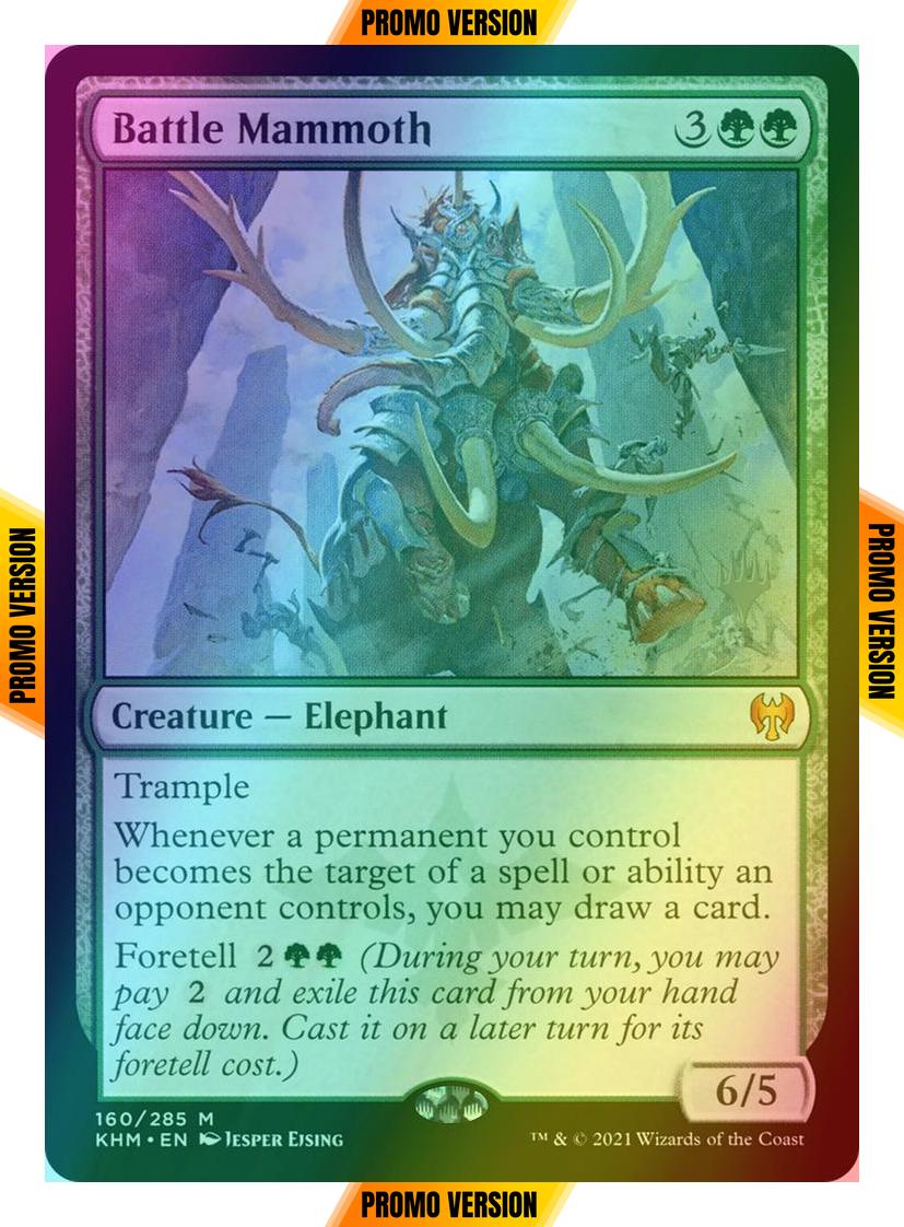 Battle mammoth promo – Magic Battle Mammoth [Promo Pack] [160p] [Kaldheim Promos] [Foil]