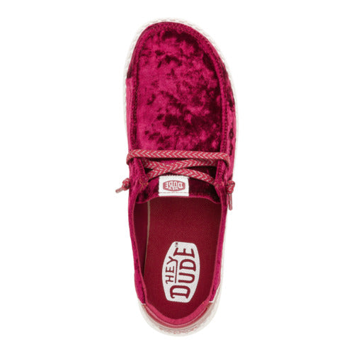 HEYDUDE shoes Wendy Crushed Velvet - Burgundy - view 6