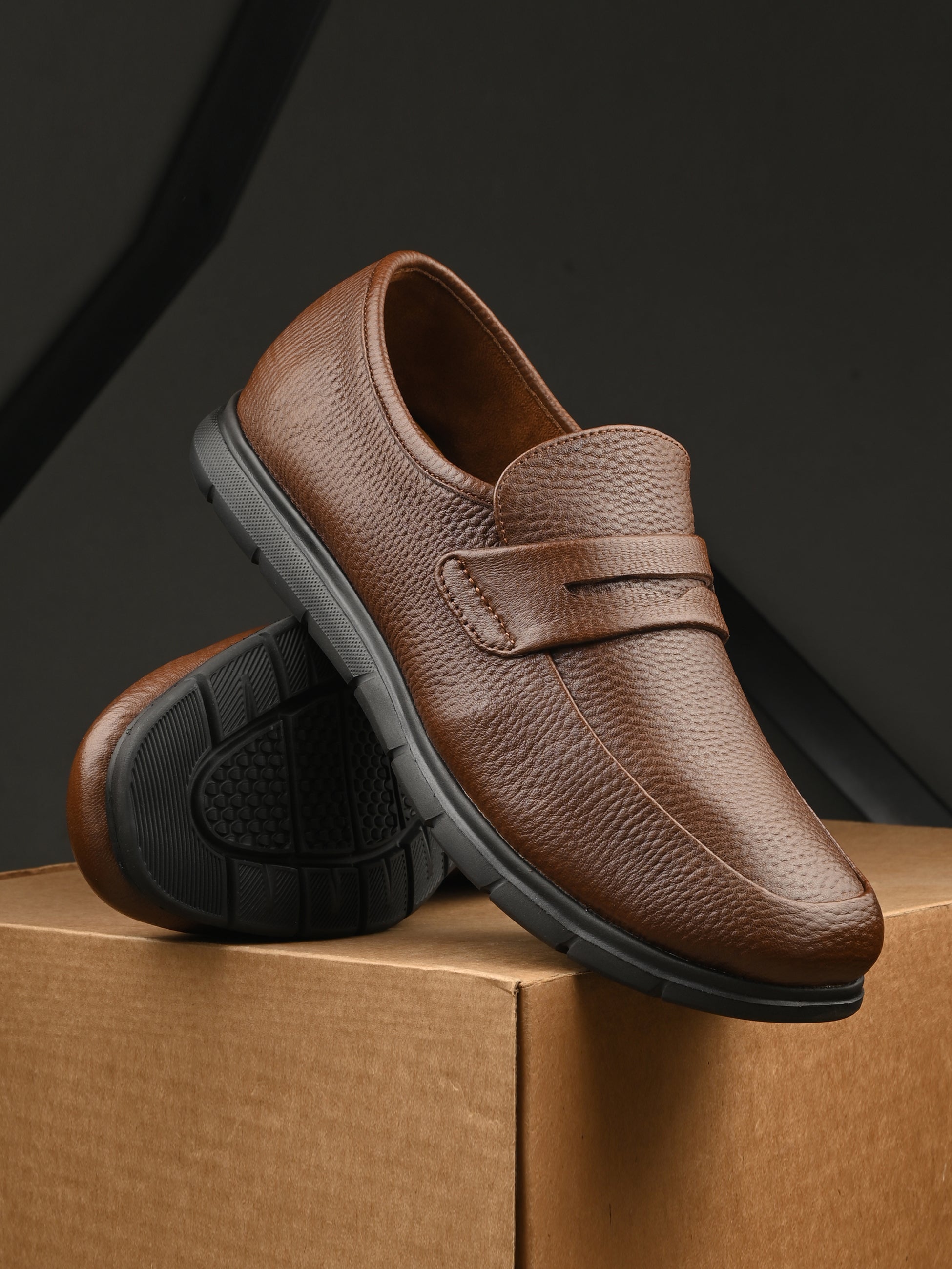 Pashmina Leather Loafers by Lafattio – Tan - view 2