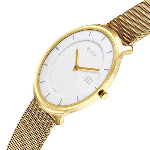 Titan Edge Slim Stainless Steel Strap White Dial Analog Watch for Men 38mm NT1843YM01 - view 2