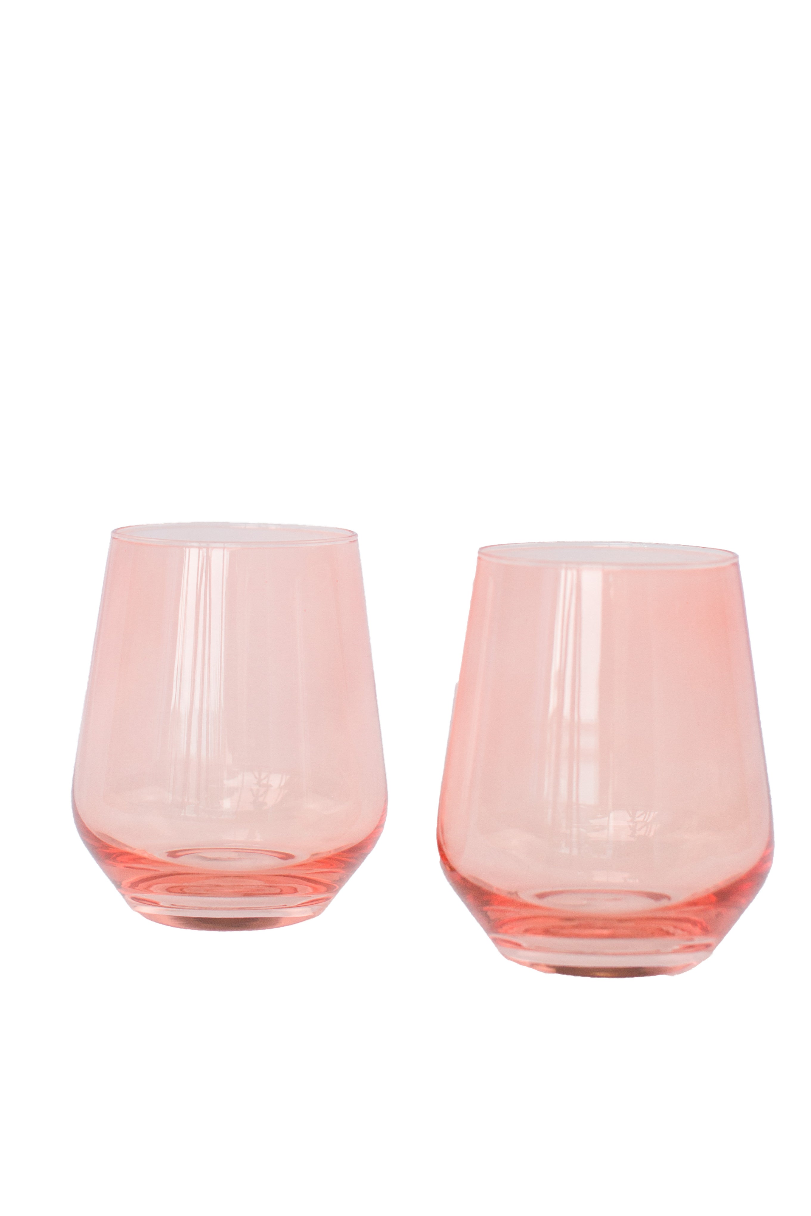 Estelle Colored Glass Estelle Colored Wine Stemless - Set of 2- Peach Fuzz {Our Coral Peach Pink} - view 5