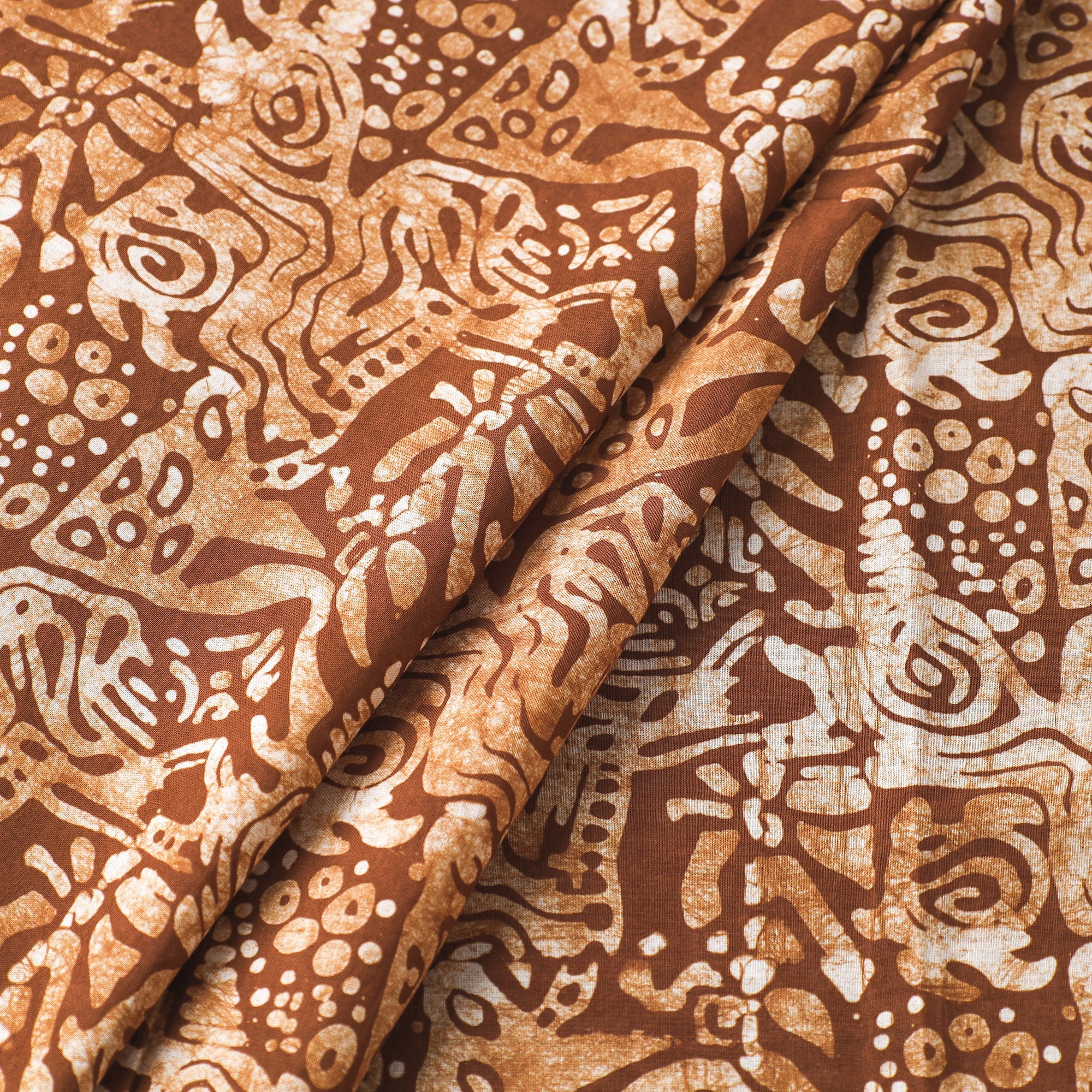 BATIK BY MD. SHARIFF Brown - Hand Printed Cotton Batik Fabric 50 - view 2