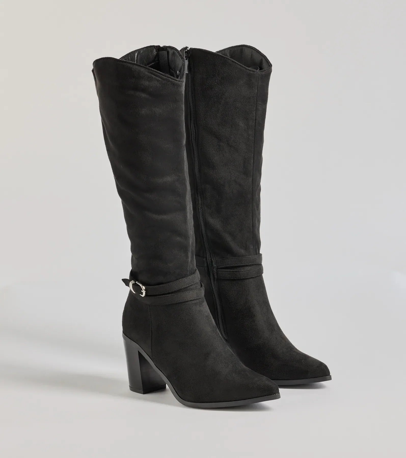 Windsor Fab Slay Buckle Strap Under-The-Knee Boots