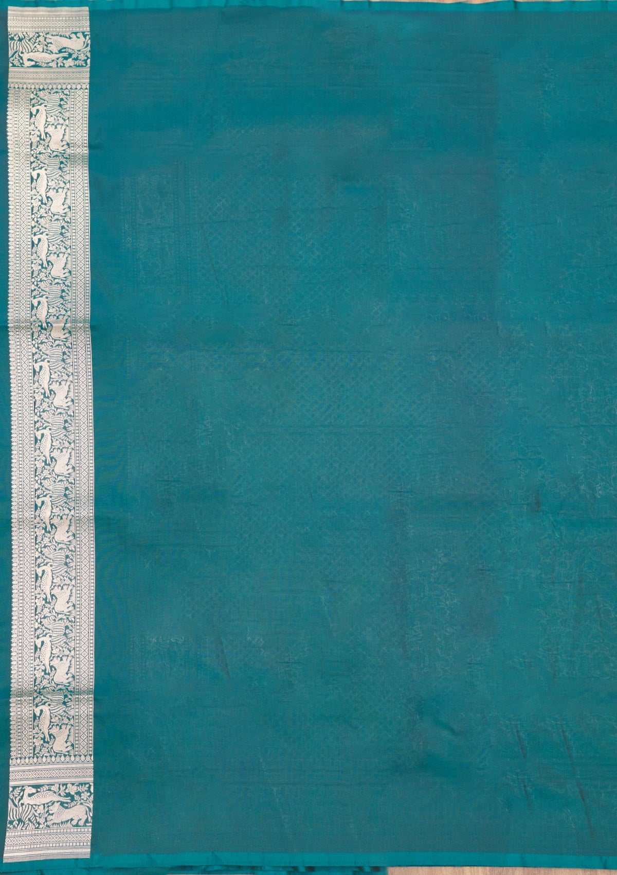 Koskii Peacock Blue Zariwork Pure Silk Saree – Women's - view 7