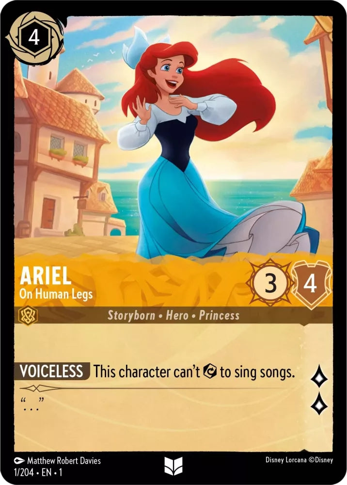 204 the first – Lorcana Ariel - On Human Legs - 1/204 [The First Chapter] [Non-Foil]