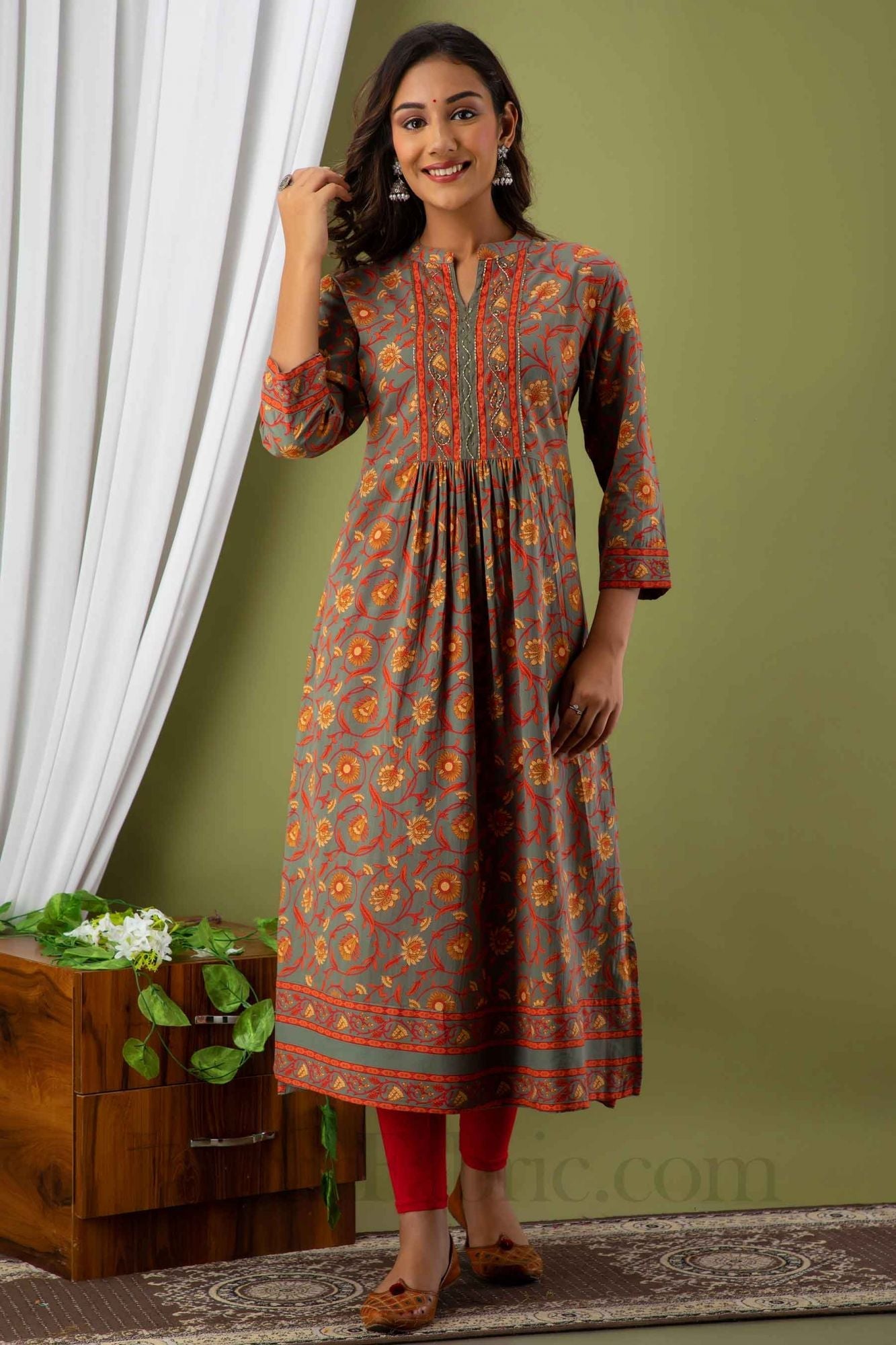 JaipurFabric® Women Colorful Cotton Flared Kurti - view 8