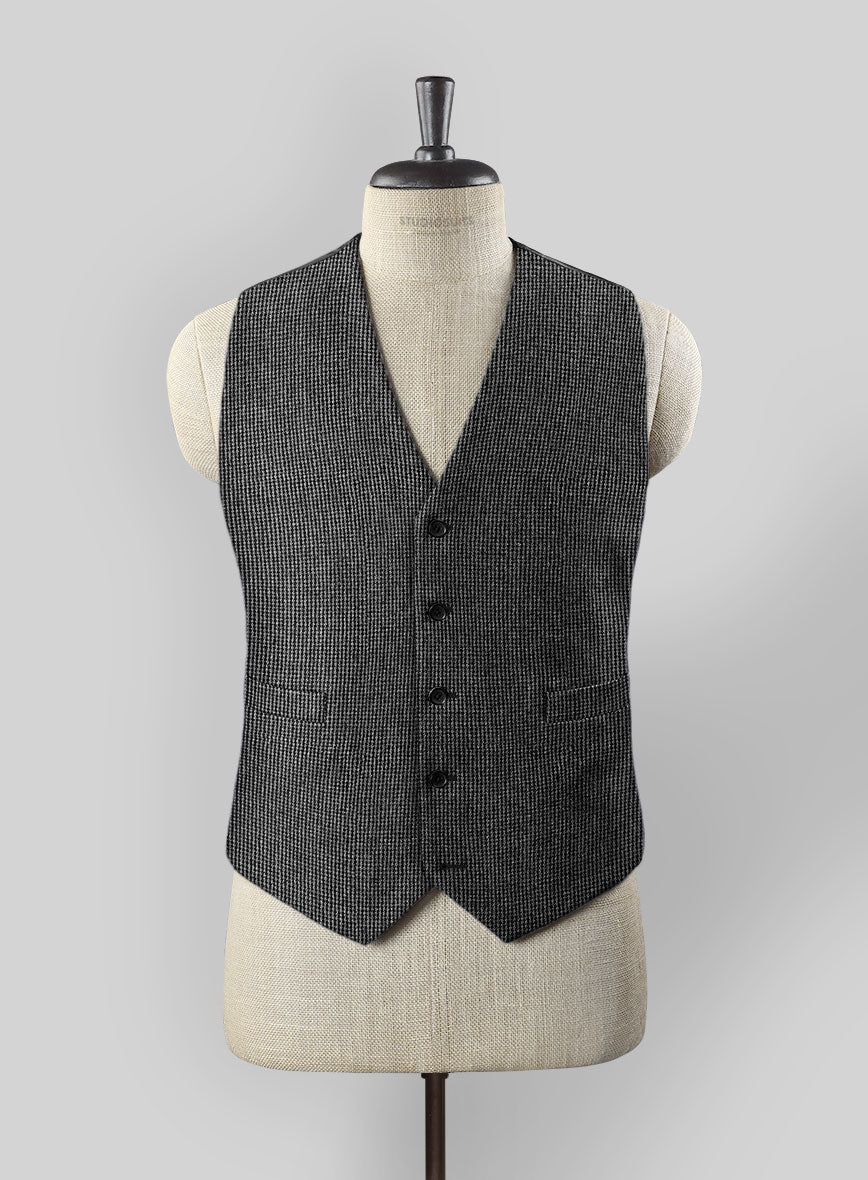 StudioSuits Vintage Gray Macro Weave Tweed Waist Coat - view 2