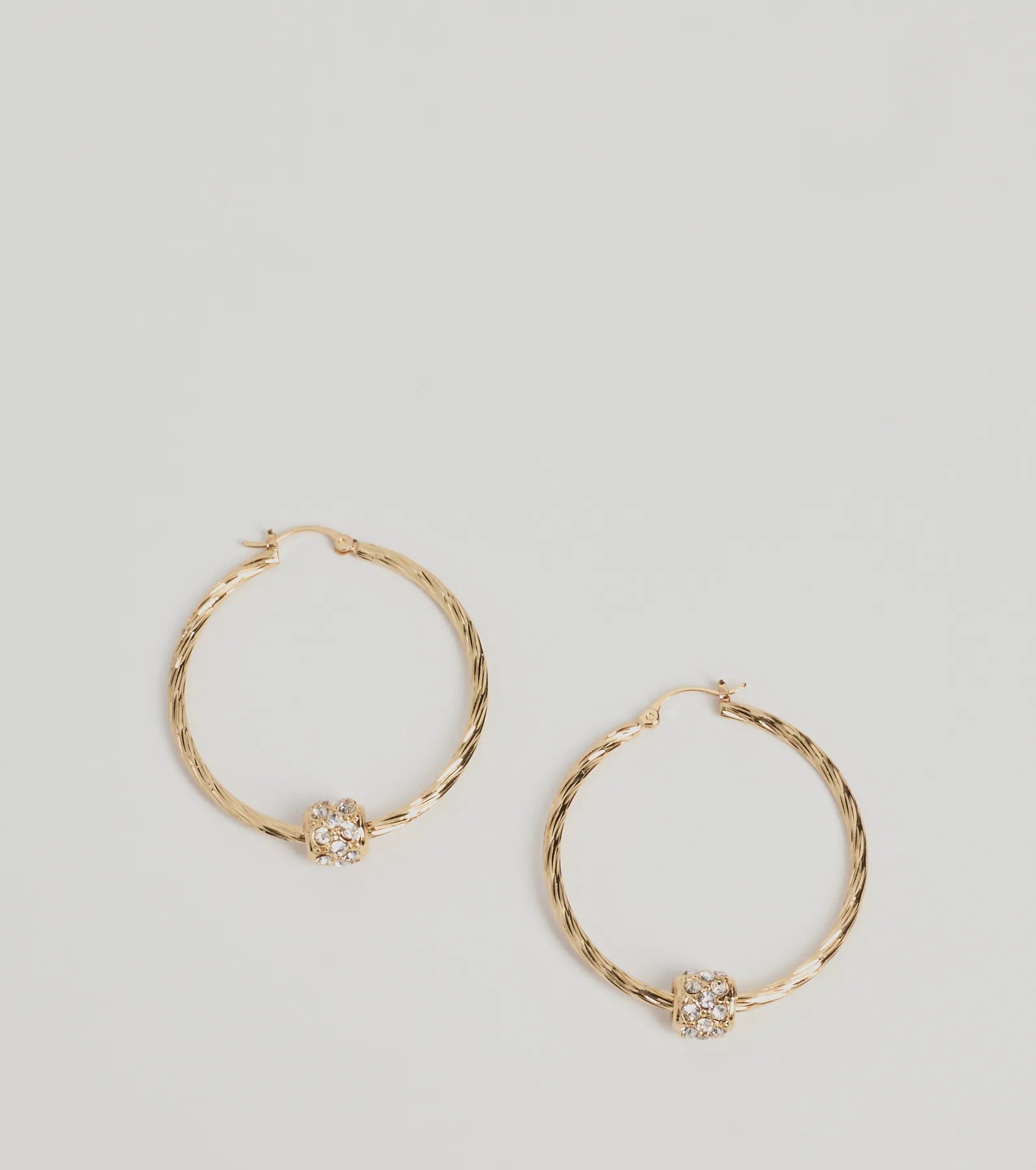 Windsor Glitzy Touch Rhinestone Twisted Hoop Earrings