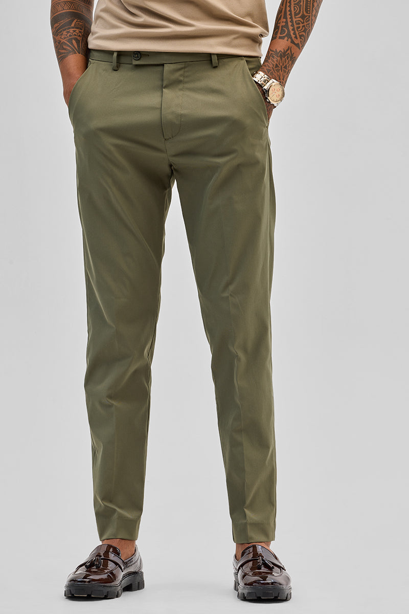 SNITCH Olive Slim Fit Chinos