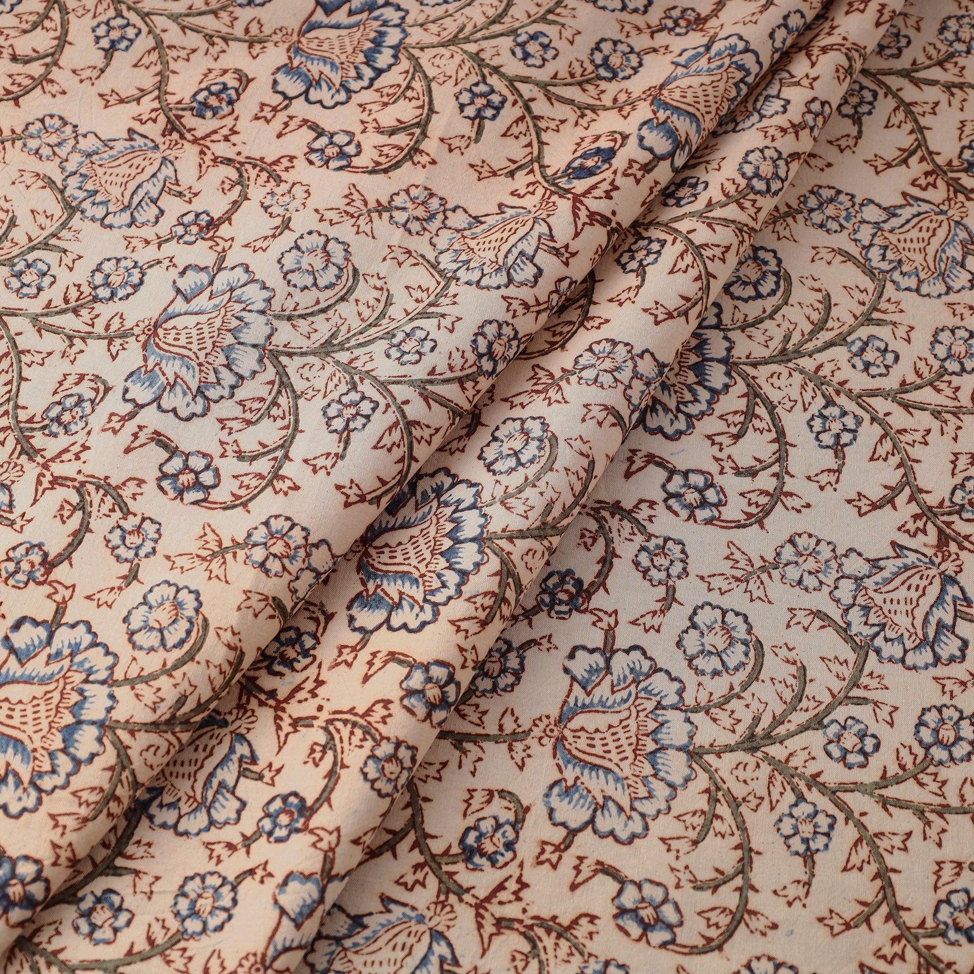 PITCHUKA SRINIVAS KALAMKARI PEDANA Beige - Pedana Kalamkari Block Printed Cotton Fabric - view 2