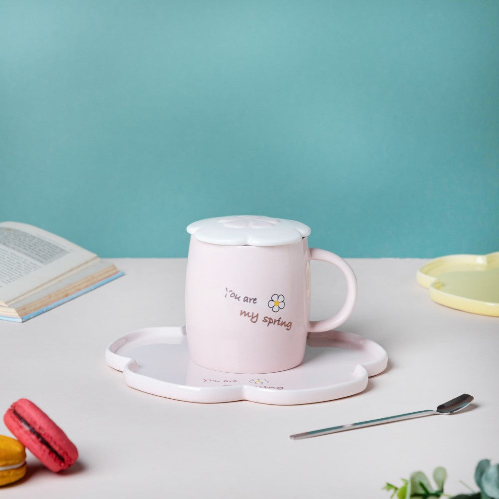 Nestasia Cup With Flower Plate Pink 360 ml - view 4