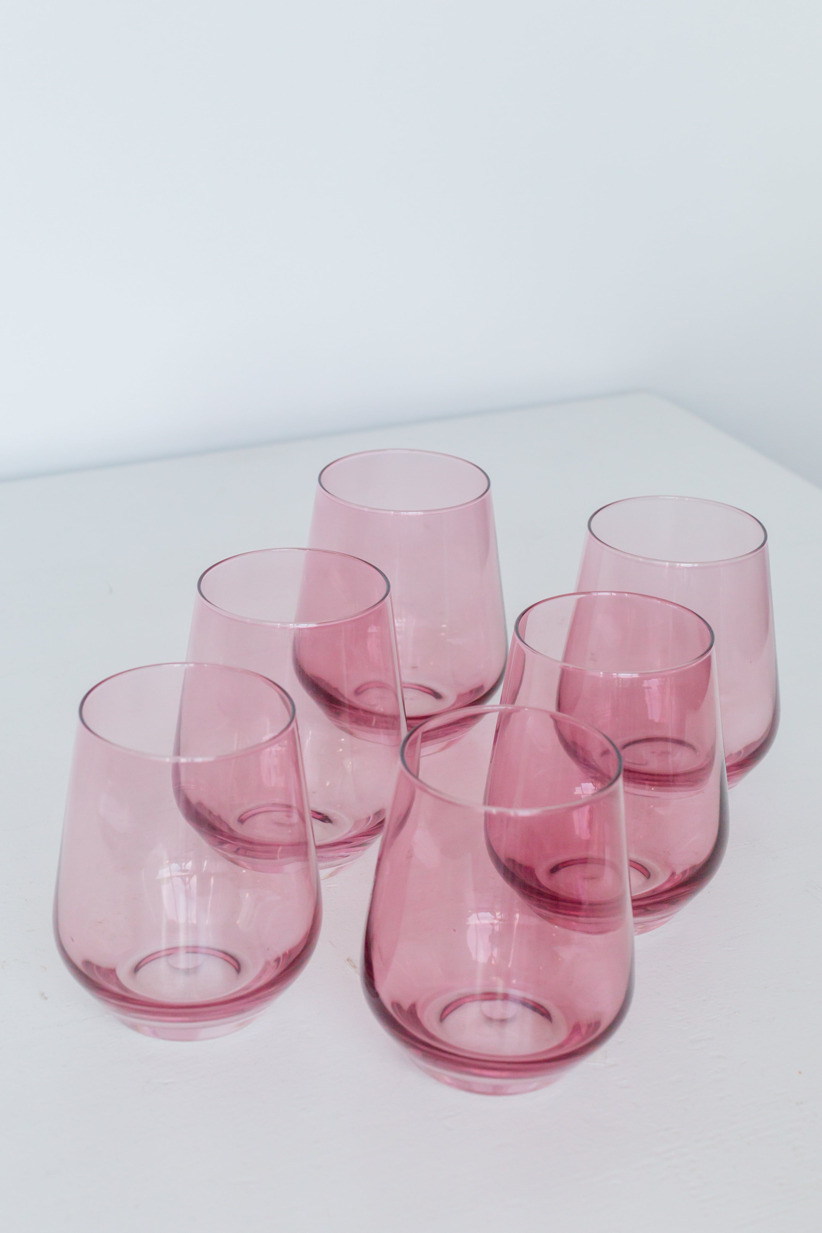 Estelle Colored Glass Estelle Colored Wine Stemless - Set of 6 {Rose}