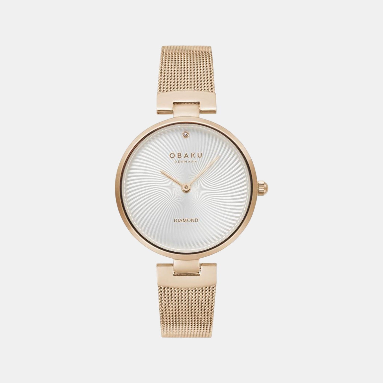 Obaku Diamant Women Quartz White Dial Analog Stainless Steel Watch V256LXVIMV