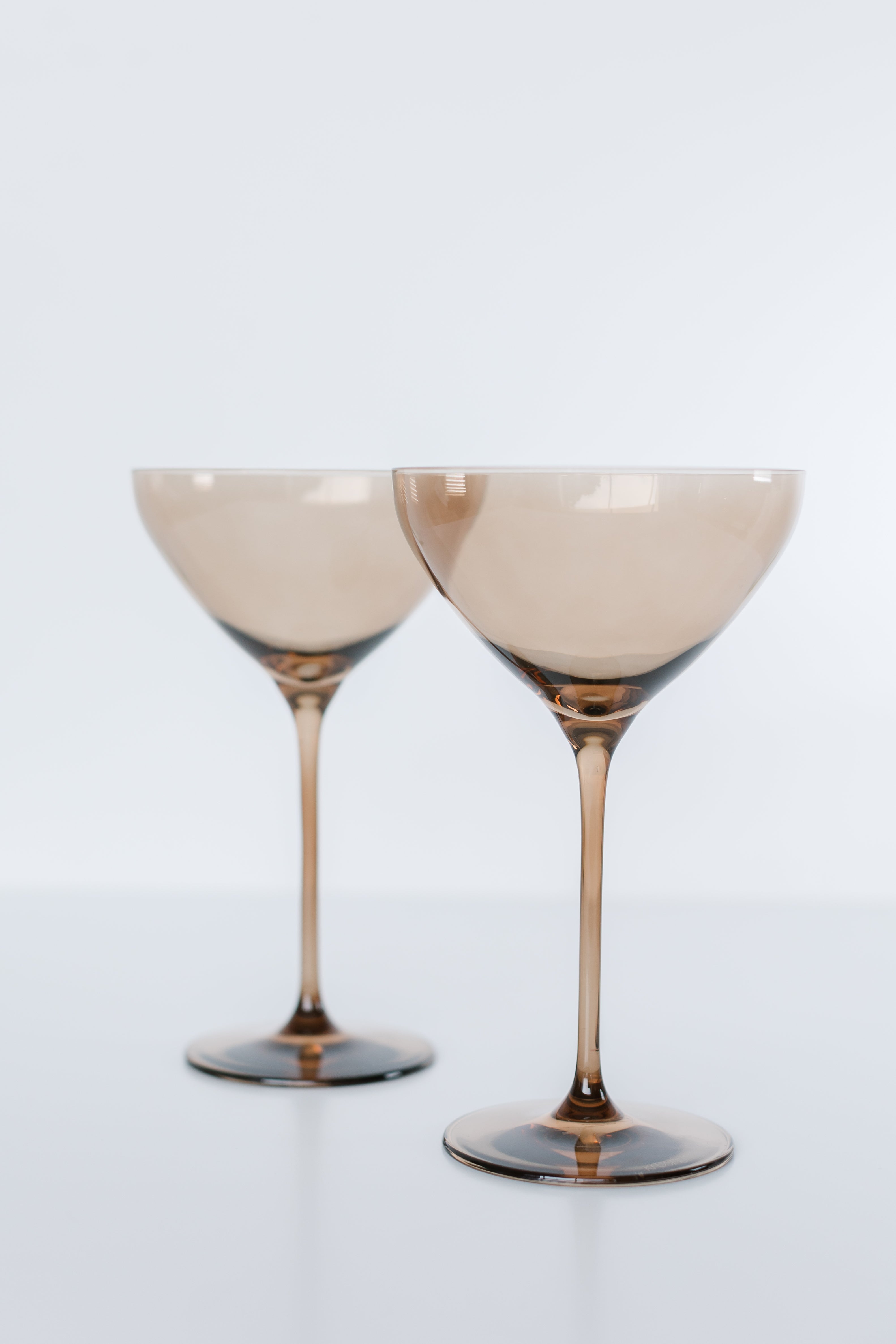 Estelle Colored Glass Estelle Colored Martini Glass - Set of 2 {Mocha Mousse (Our Amber Smoke)}
