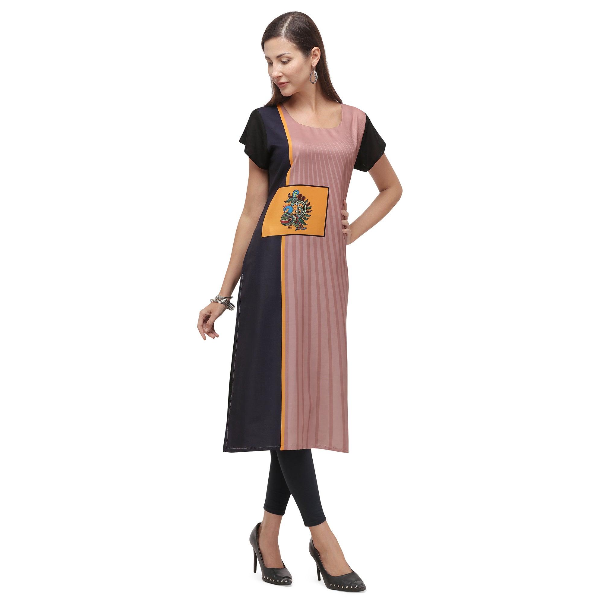 Peachmode Seller Ethnic Pink Coloured Digital Printed Casual Wear Kurti - view 2