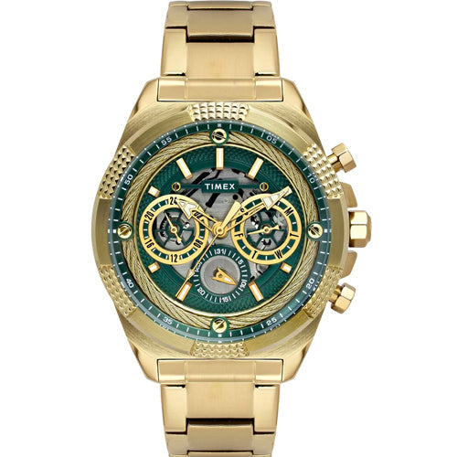 Timex Fashion Round Green Dial Analog Men's Watch 46.75mm TWEG27700