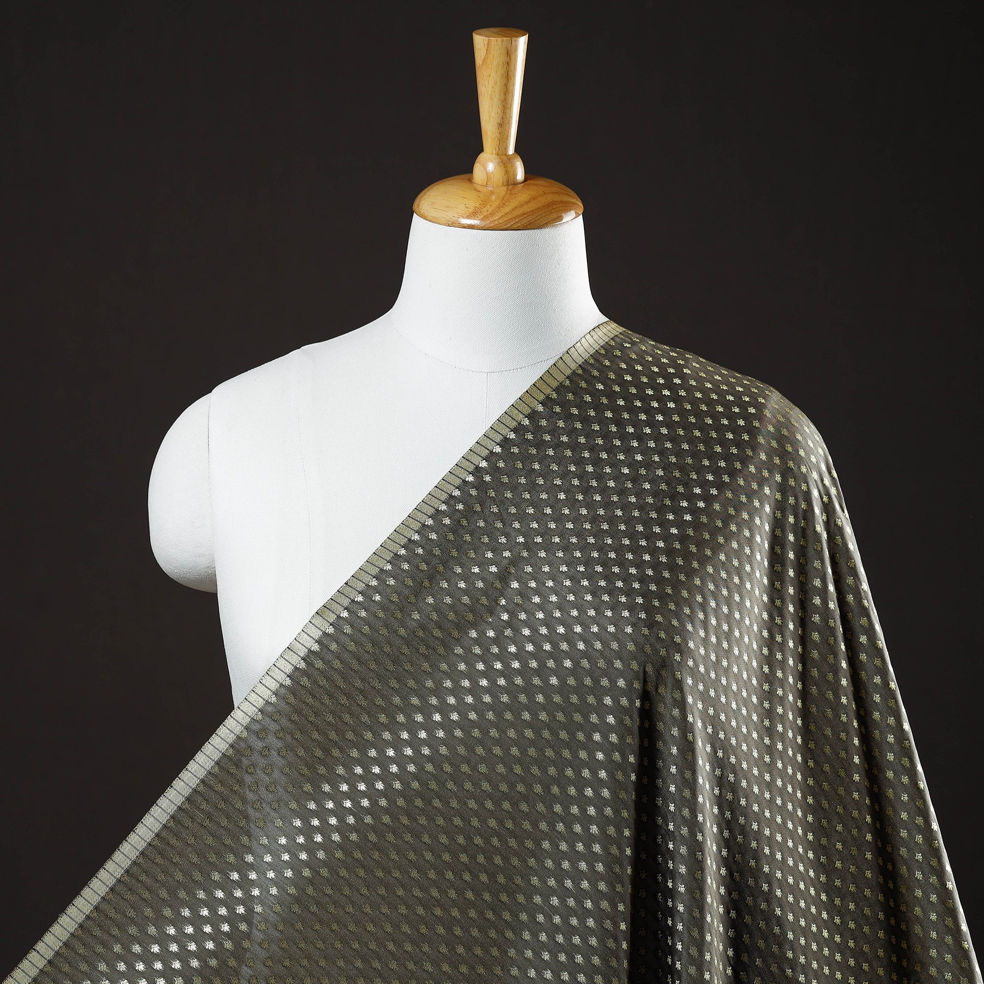 BANARASI BY MAQBUL HASAN Brown - Banarasi Jacquard Brocade Viscose Silk Fabric - view 2