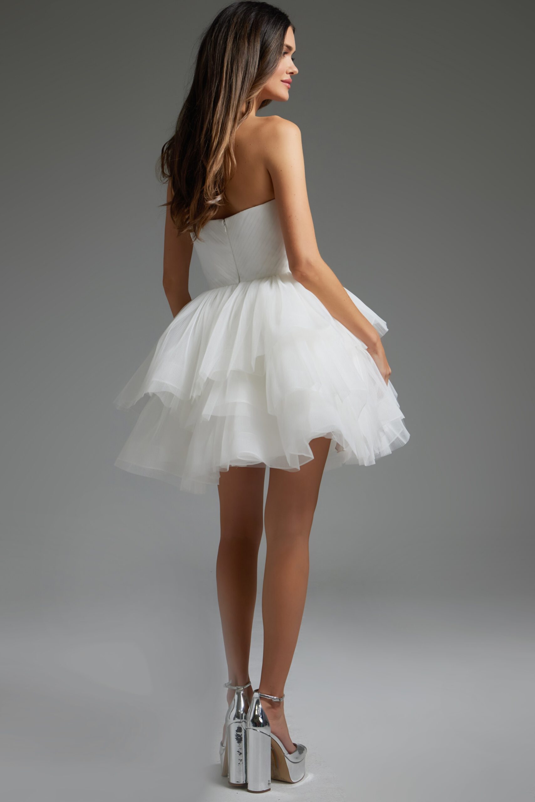 Jovani 41054 Homecoming Short A Line Ruffled Cocktail Dress - view 6