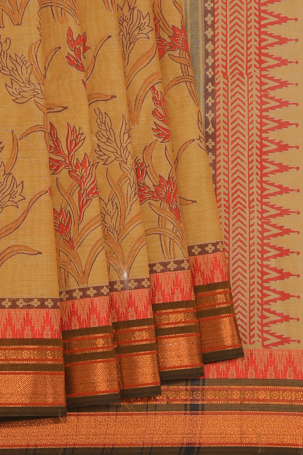 Kalanjali Ethnics Hand block printed cotton saree - view 2