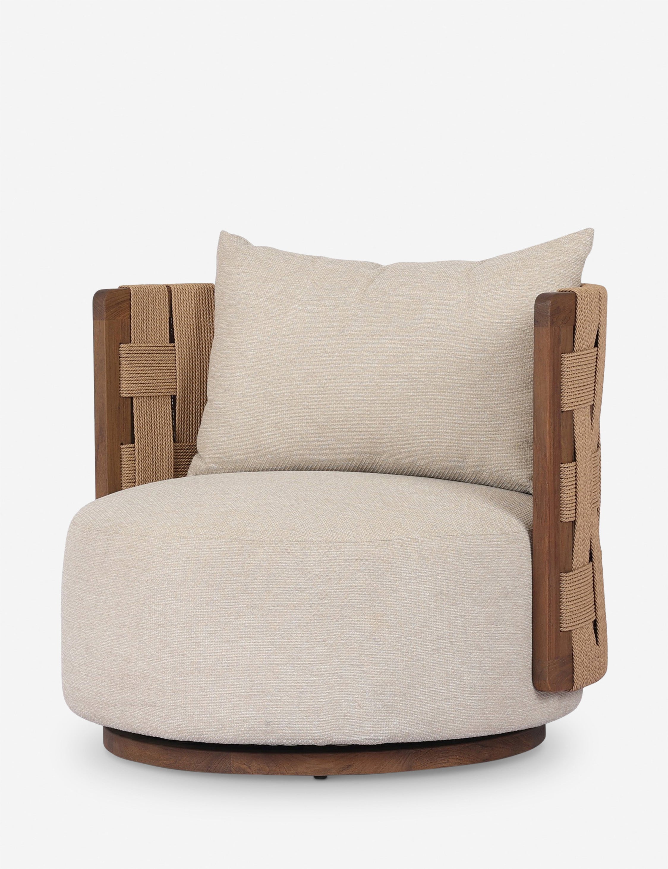 Lulu and Georgia Tema Outdoor Swivel Chair – Cream - view 2