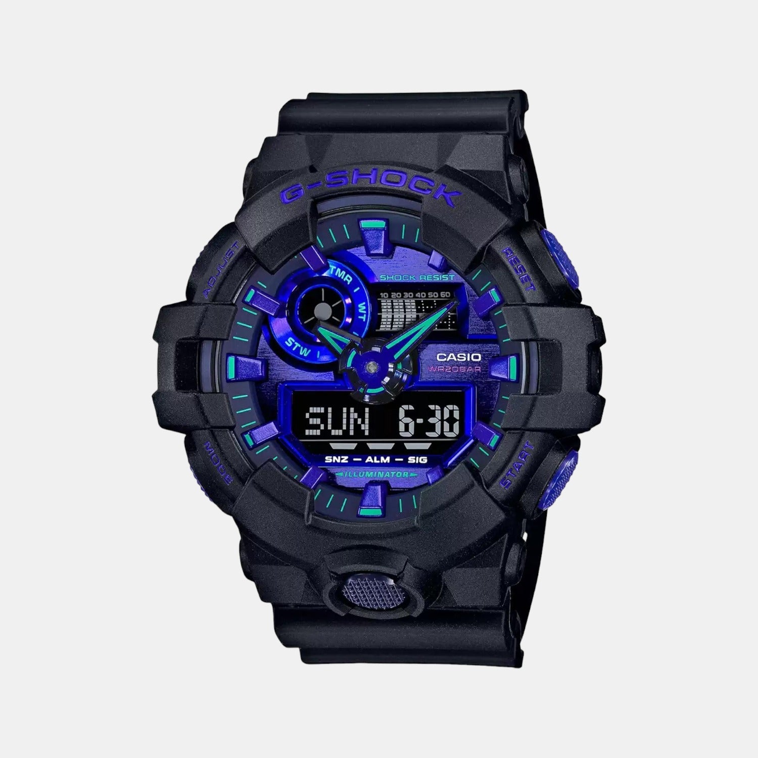 Casio G-Shock Men Quartz Blue Dial Analog-Digital Resin Watch G1181