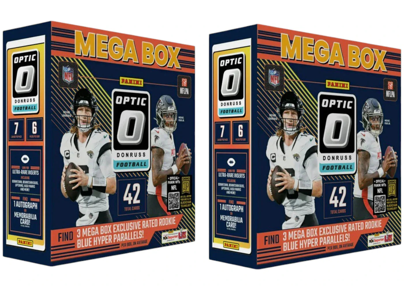 2024 Panini Optic Donruss NFL Football Mega Box 2x Lot (Blue Hyper Parallels)