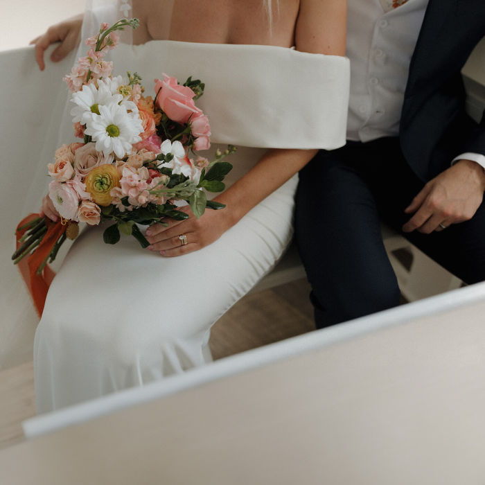 fiftyflowers.com Peach and Blush Summer Ranch Wedding