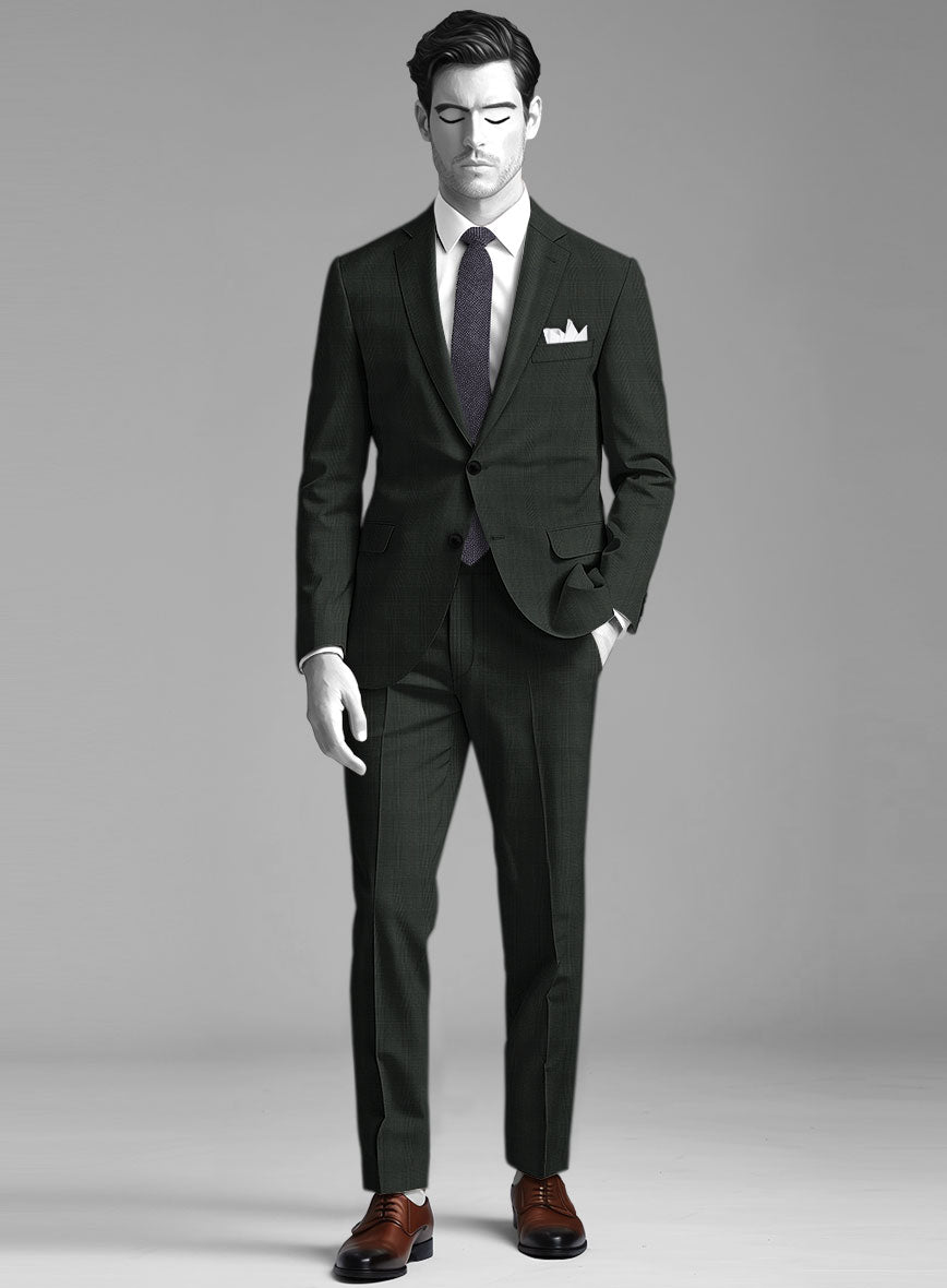 StudioSuits Napolean Esso Tartan Olive Wool Suit