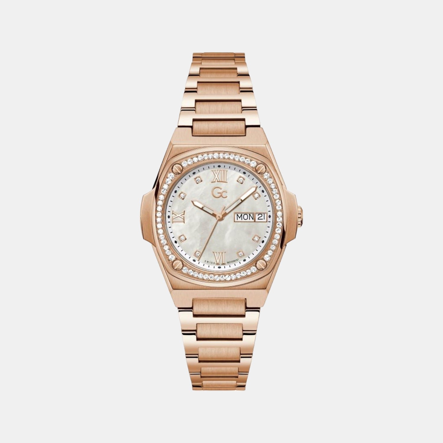GC Coussin Shape Lady Women Quartz White Dial Analog Stainless Steel Watch Y98002L1MF