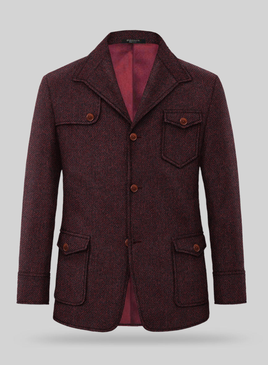 StudioSuits Highlander Sangria Hunter Style Tweed Jacket