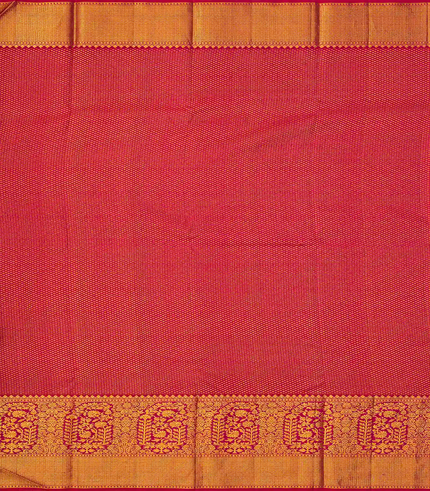 RmKV Green Handloom Kanchipuram Korvai Silk Saree With Floral Motifs-Green - view 4