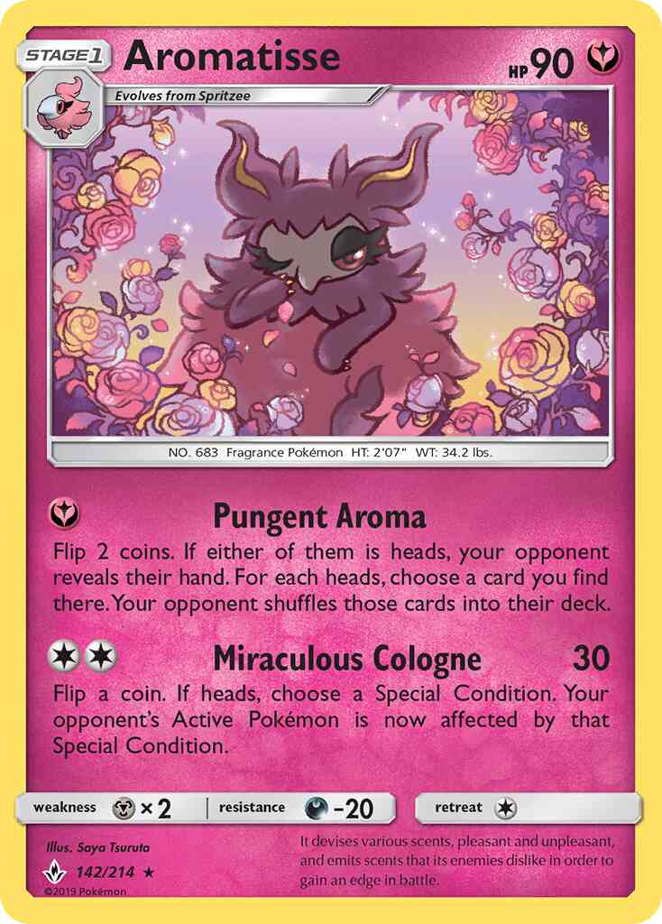 Rare sm10-142 non-holo – Pokémon Aromatisse - 142/214 - Rare [sm10-142] [Non-Holo]