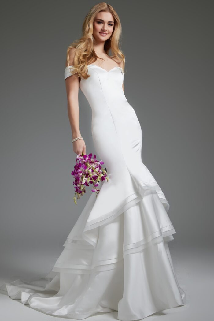 Jovani JB40790 Long Mermaid Wedding Dress – Off-White