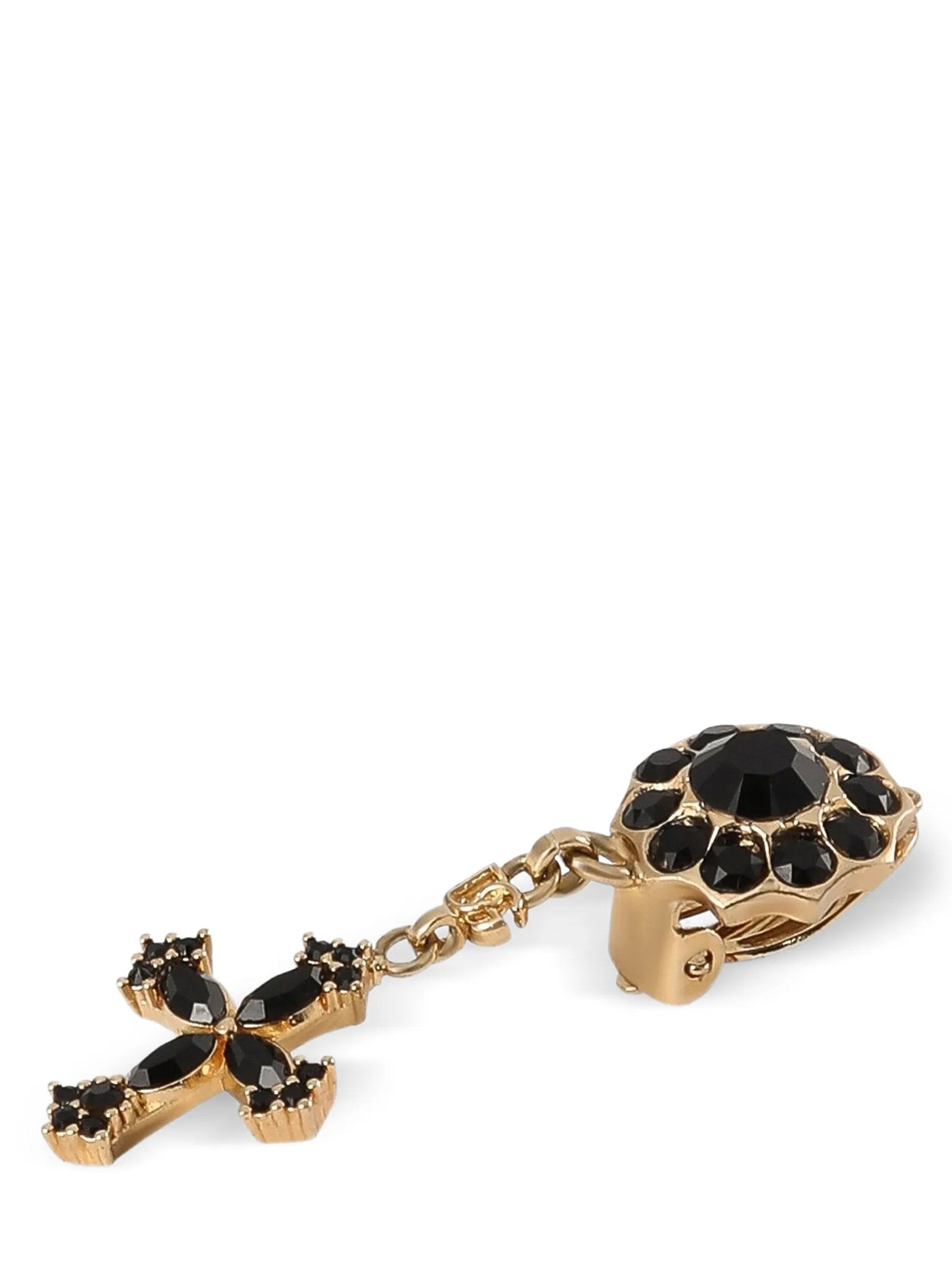 Dolce & Gabbana Cross Pendant Earrings – 70% brass, 30% glass - view 2