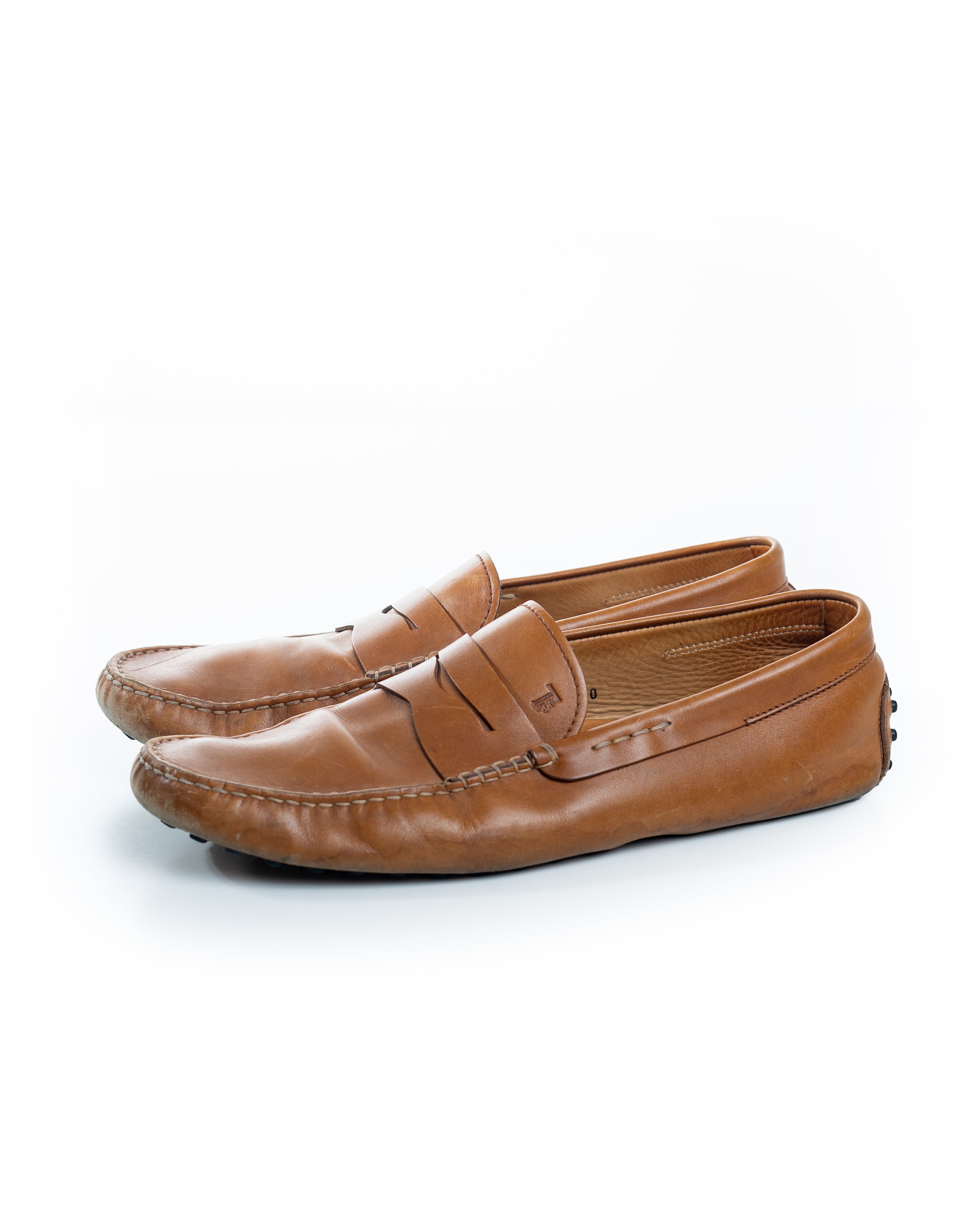 Tods Brown Leather Slip Loafers - view 3