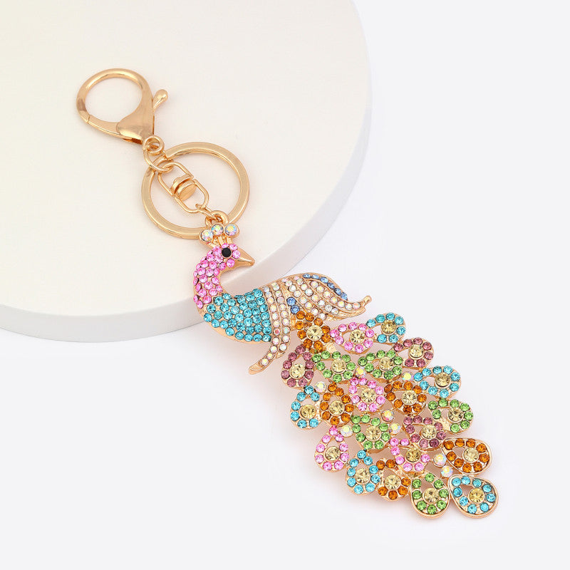 Peeperly Lavish Diamond Peacock Alloy Keychain