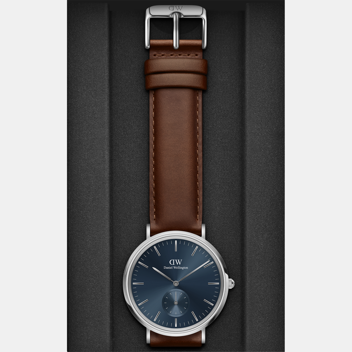 Daniel Wellington Classic Men Quartz Blue Dial Analog Leather Watch DW00100709K - view 4