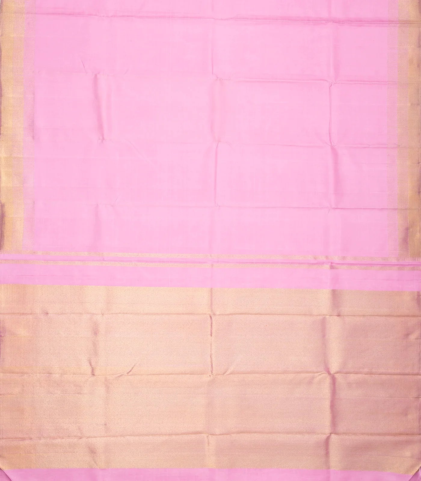 RmKV Baby Pink Handloom Kanchipuram Silk Saree With Comb tooth Border - view 2