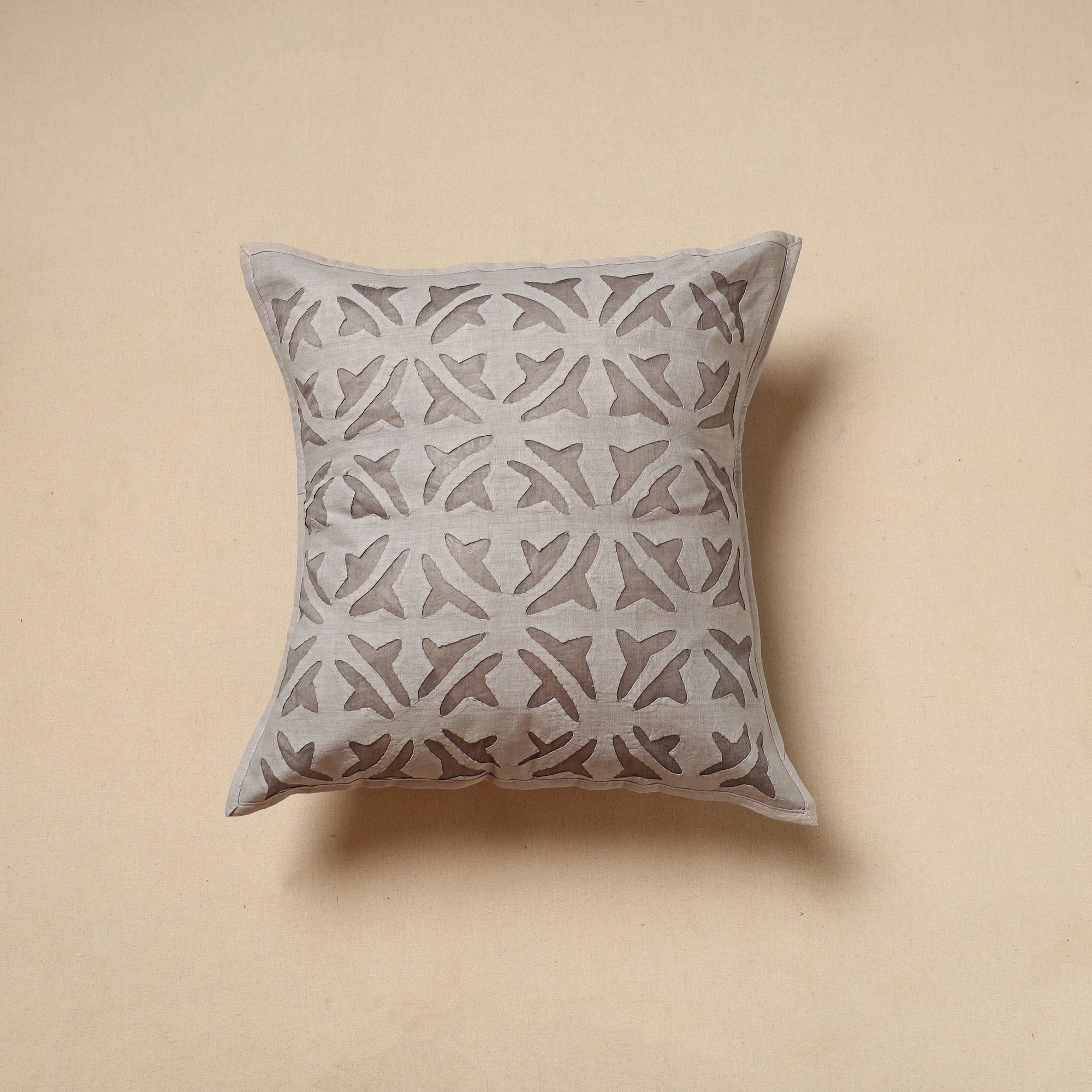 SHADES OF MARUDHARA Cut Work Cotton Applique Cushion Cover (16 x 16 in) 12