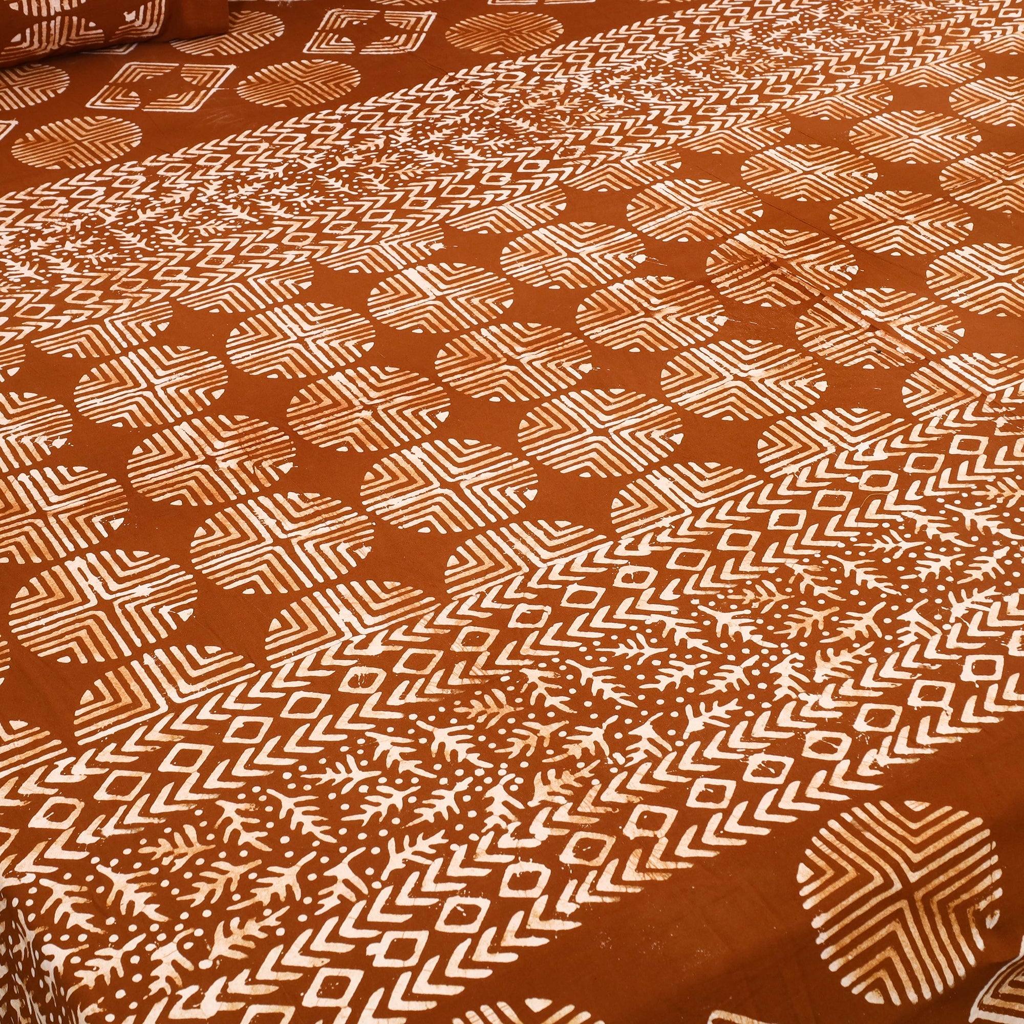 BATIK BY MD. SHARIFF Brown - Cotton Double Hand Batik Print Bed Sheet Set 22 - view 2