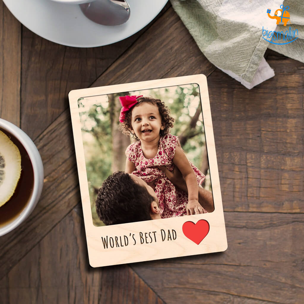 Chitra Chaya Personalized Best Dad Wooden Fridge Magnet