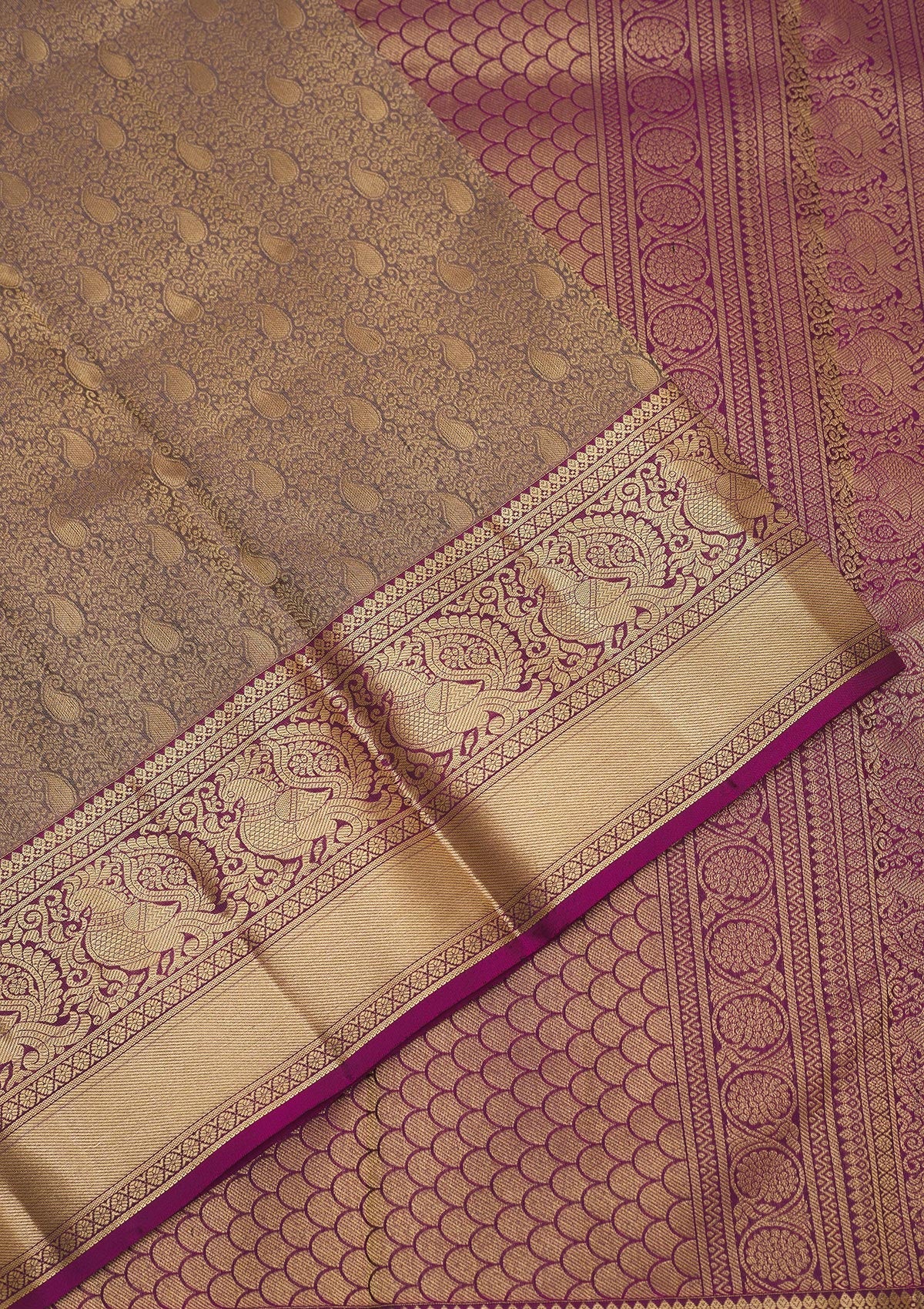 Koskii Brown Zariwork Pure Silk Saree – Women's - view 4