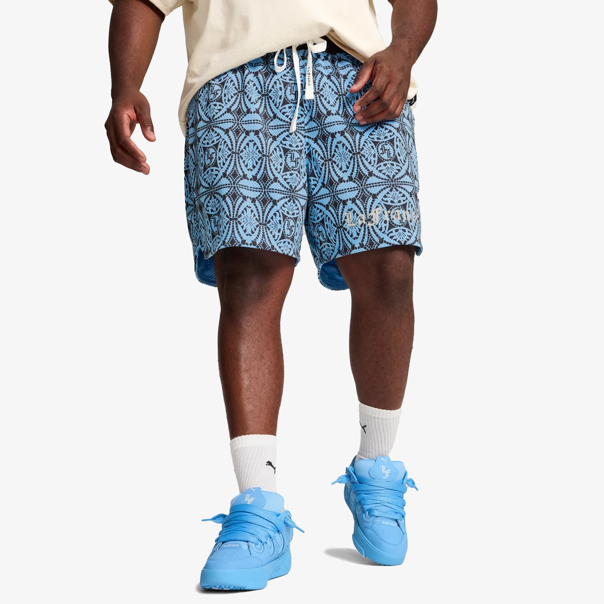 Puma | Hoops X Lf Mosiac Shorts { Team Light Blue - view 2