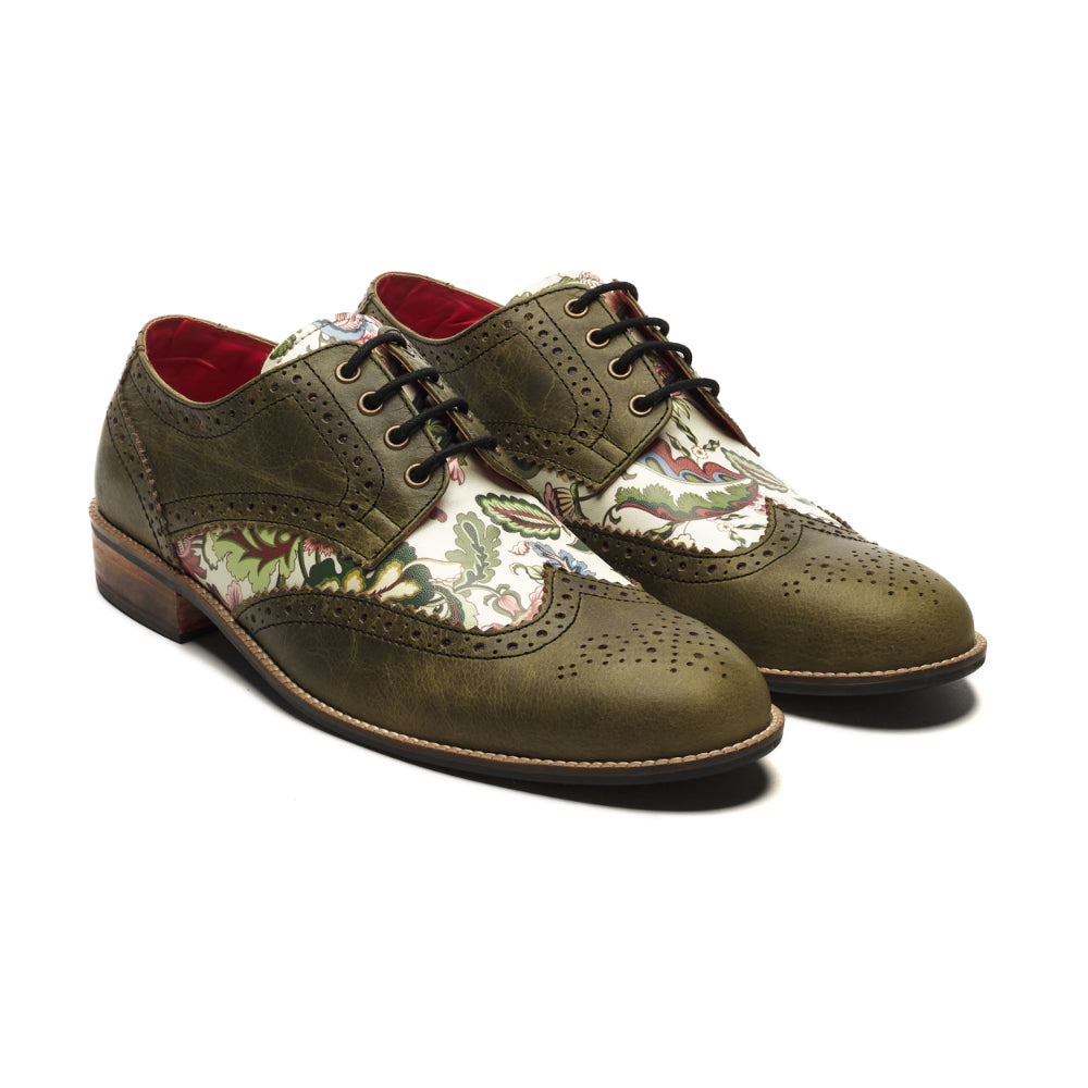 Men olive green – Banjaaran Studio Bageecha Derby_Brogue_For Men – Olive Green (discontinued)