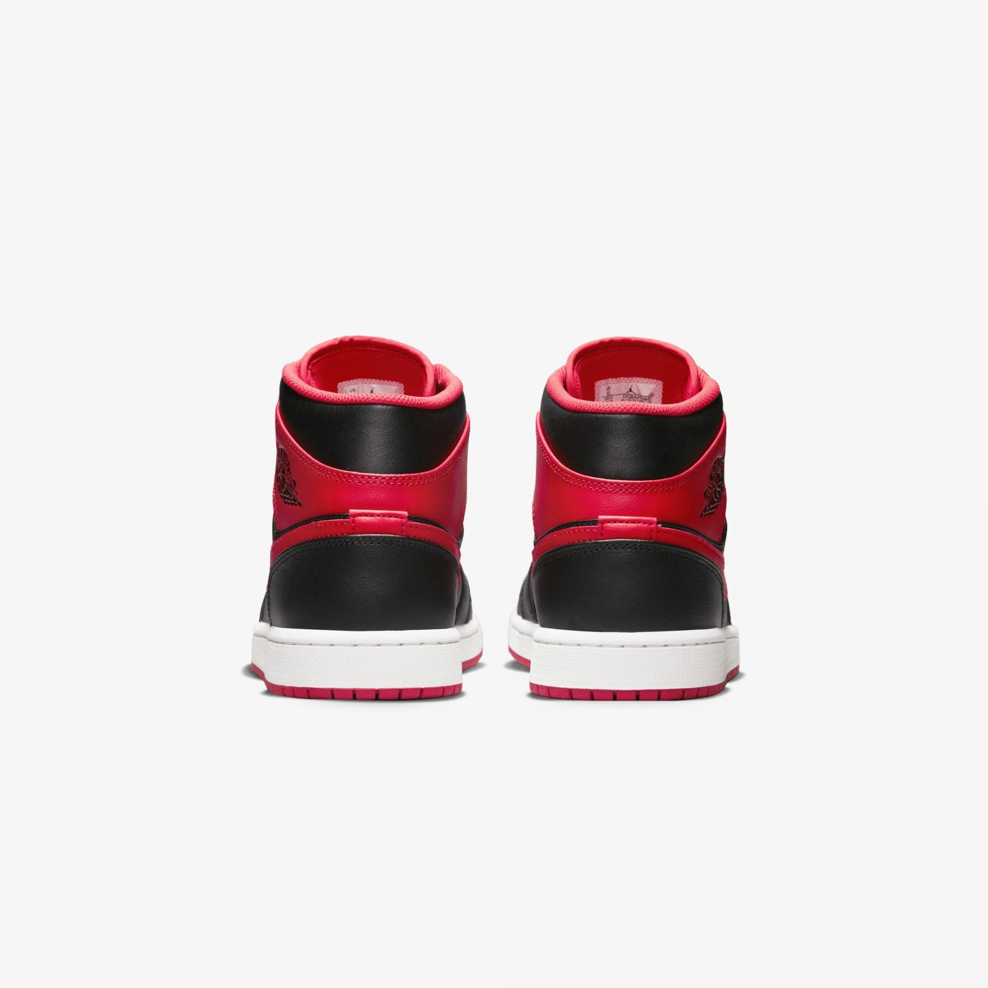 Jordan | AIR JORDAN 1 MID { BLACK/FIRE RED-WHITE - view 2