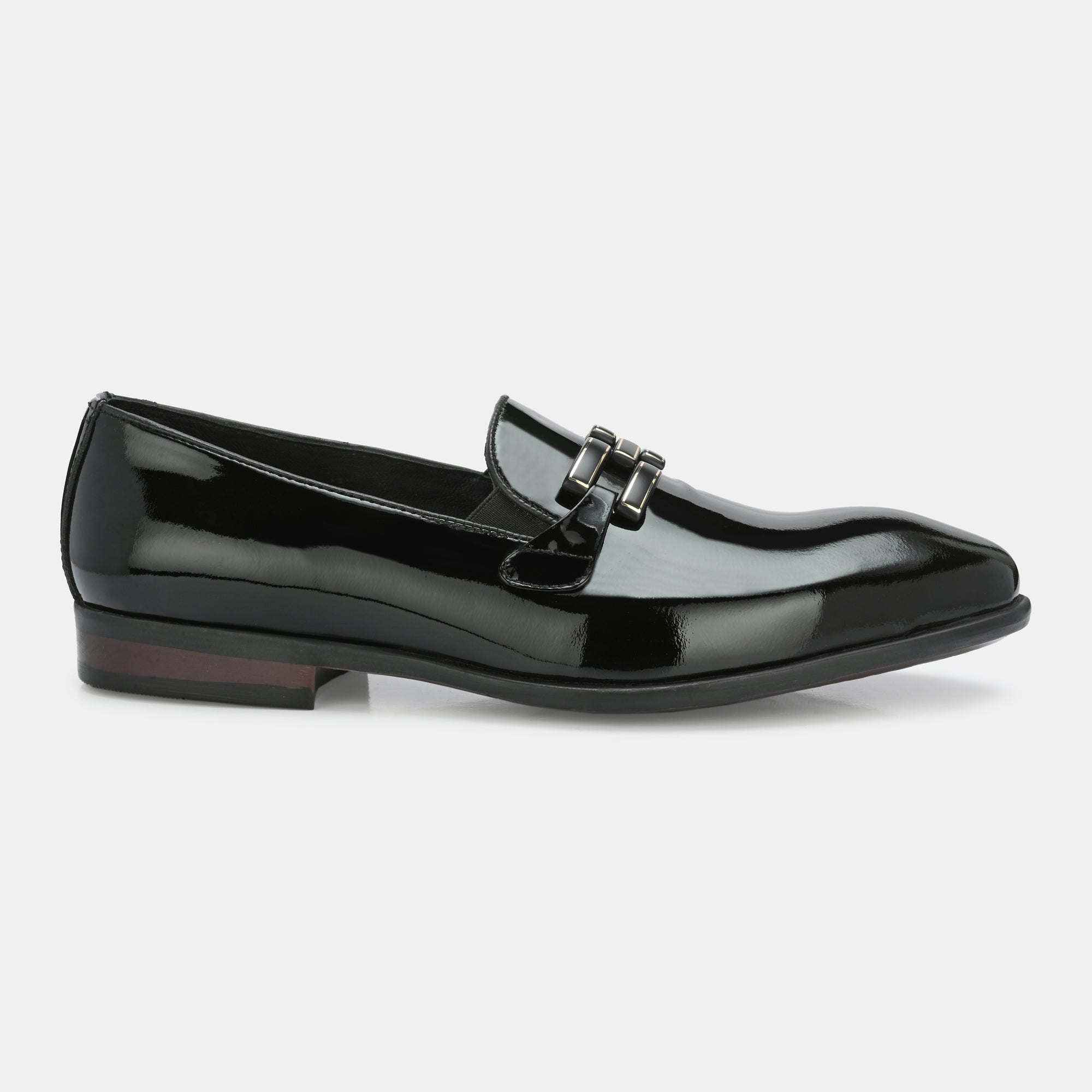 Patent Black Buckled Moccasins by Lafattio - view 3