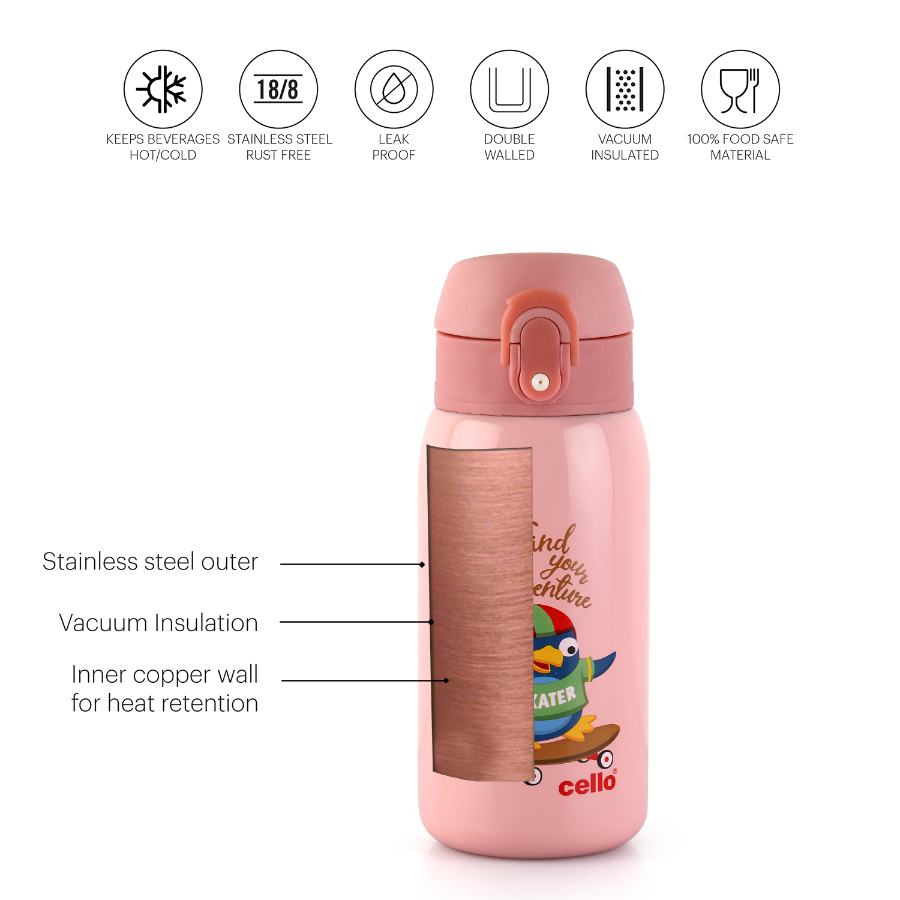 Cello Junior 375 Hot & Cold Stainless Steel Kids Water Bottle, 375ml - view 12