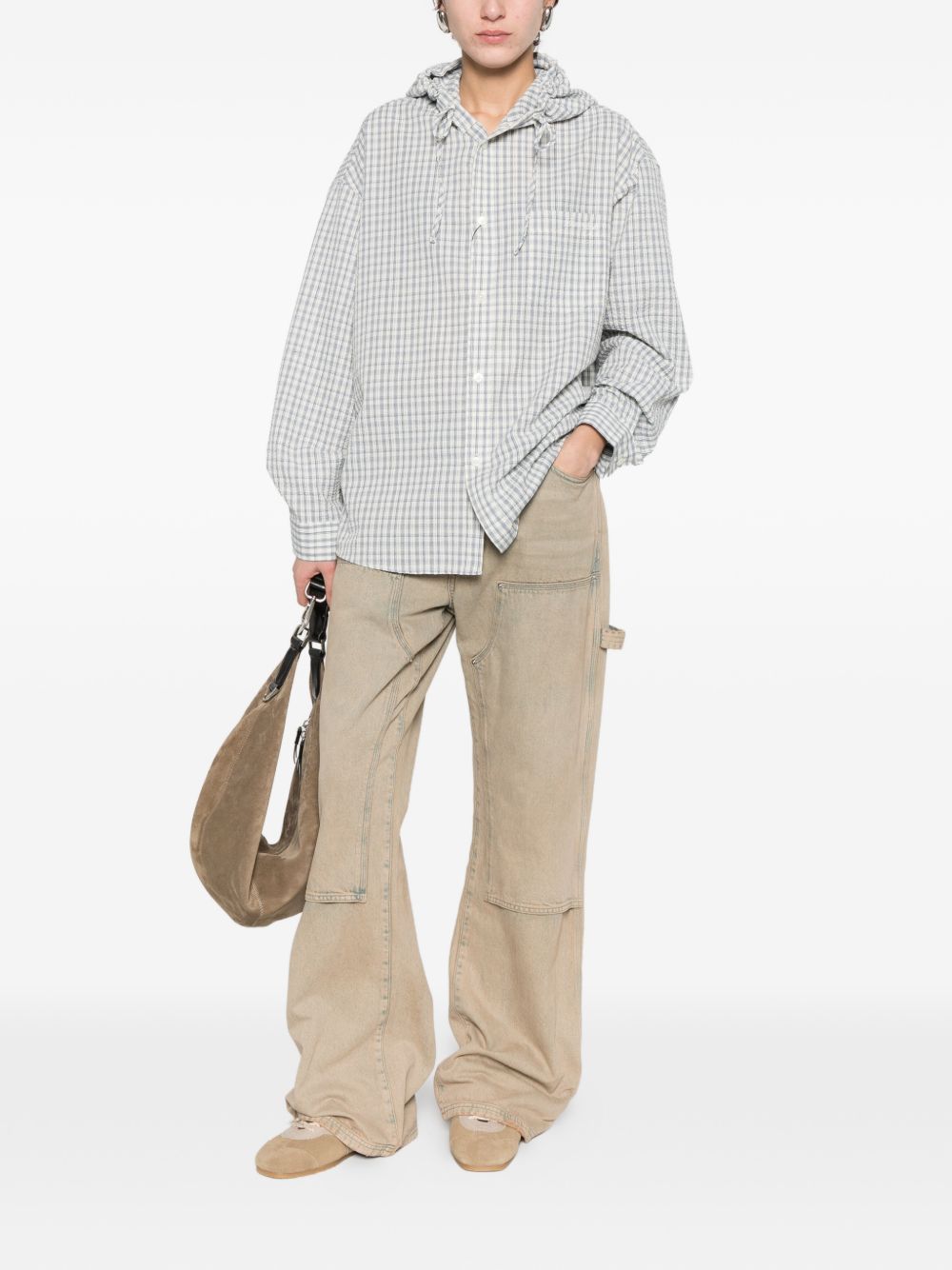 Dunst Checked hooded shirt - view 2