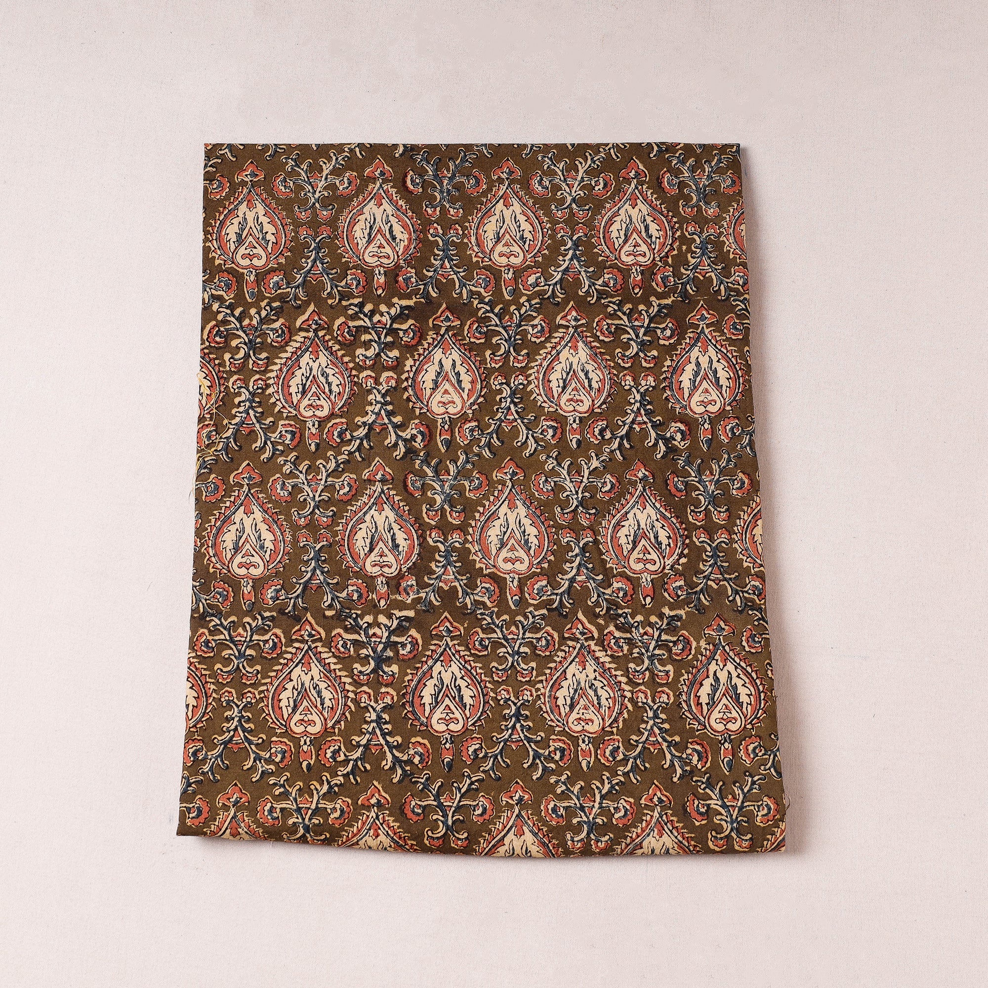 SOUTH KARGHA Brown - Kalamkari Block Printed Cotton Precut Fabric (0.9 meter)