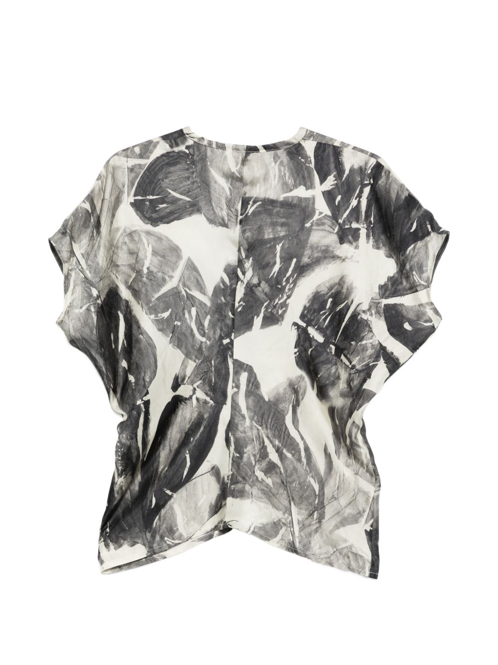 Alysi V-neck short sleeves silk Printed silk shirt - view 2